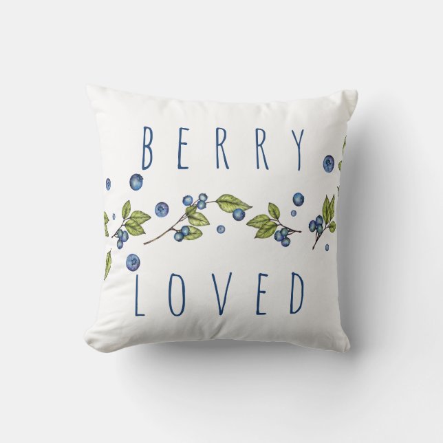Berry Loved Blueberries Jeter Oreiller (Recto)