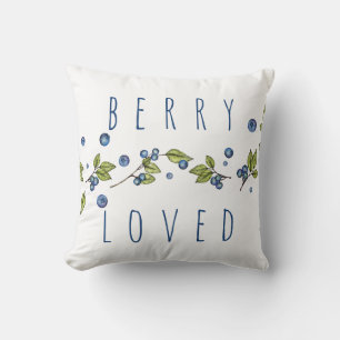 Berry Loved Blueberries Throw Pillow