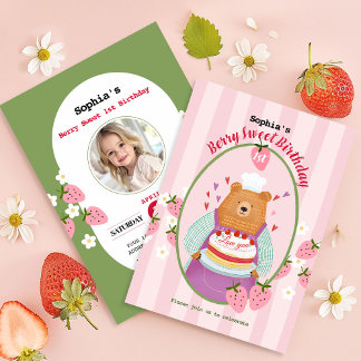 Berry Lovely First Birthday Invitation