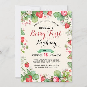 Berry Lovely First Birthday Invitation