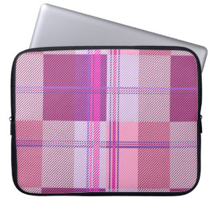 Berry Magenta Plaid Laptop Sleeve Bag Case