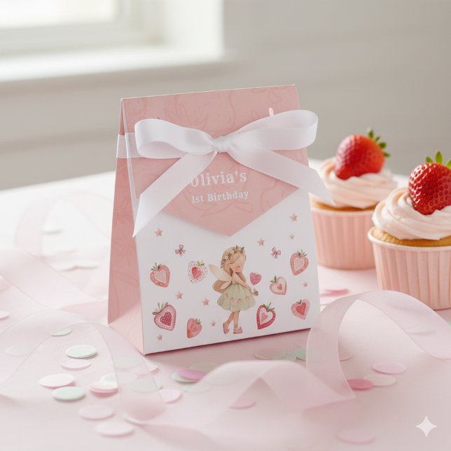 Berry Magical Fairy Girl Birthday Party Strawberry Favor Box (Creator Uploaded)