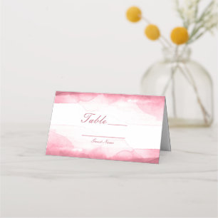 Berry Mauve Pink Watercolor Table Number Seating Place Card