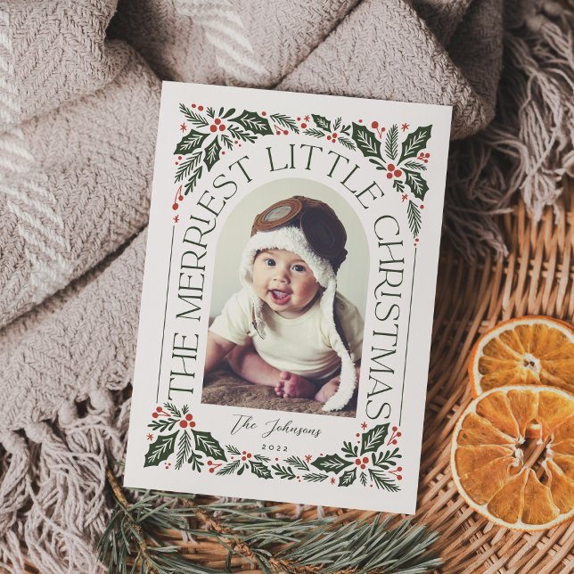 Berry Merriest Little Christmas Arch Photo Holiday Card (Creator Uploaded)