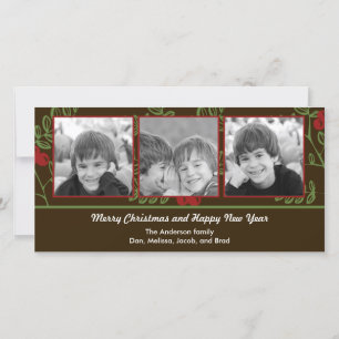 Berry Merry Christmas Holiday Photo Card