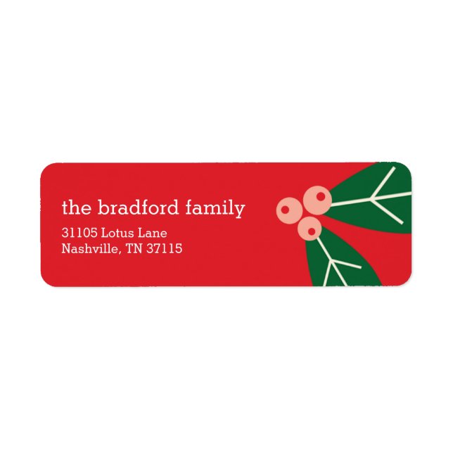 Berry Merry Christmas Return Address Labels (Front)