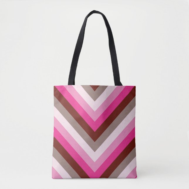 Berry Mocha Chevron Tote Bag (Front)
