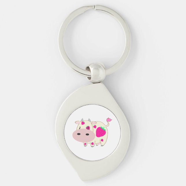 Berry Moo Keychain (Front)