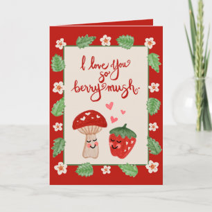 Berry Mushroom Valentine Card