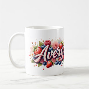 Berry personnalisé Nom floral Mug - Avery