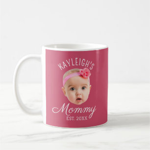 Berry Pink Custom Face Photo Keepsake Mom Mommy Coffee Mug