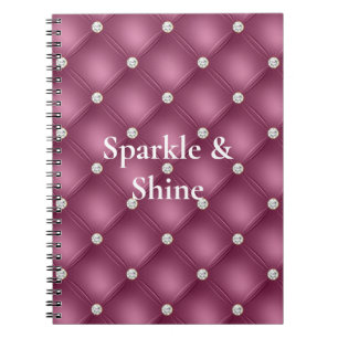Berry Pink Diamond Tufts Christmas   Notebook