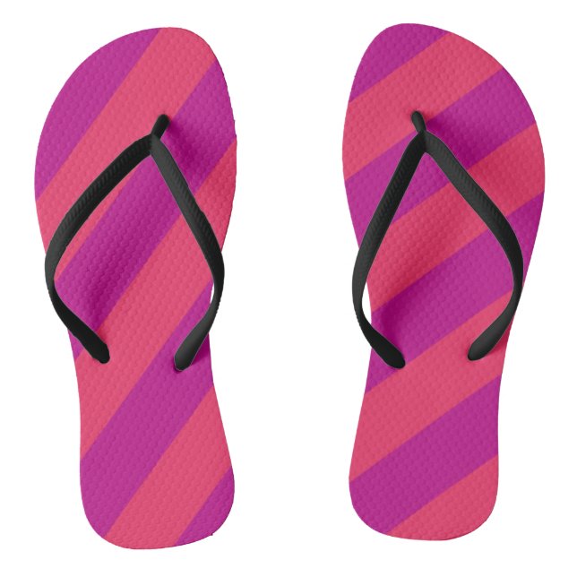 Berry & Pink Fruit Stripe | Any Size | Custom Flip Flops (Footbed)