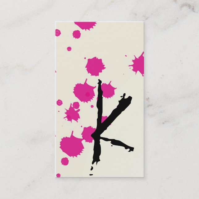 Berry Pink Ink Splot Make Up Artist Business Card (Front)