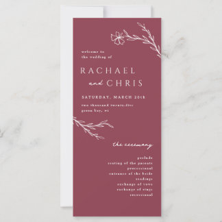 Berry Pink Modern Stencil Floral Botanical Program