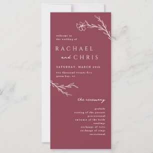 Berry Pink Modern Stencil Programme Botanique Flor