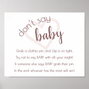 Berry Pink Script   Radiant Orchid Dont Say Baby Poster