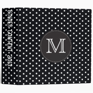 Berry Pop Black and white polka dots Binder