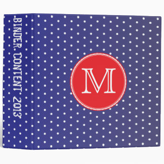 Berry Pop Blue and white polka dots Binder