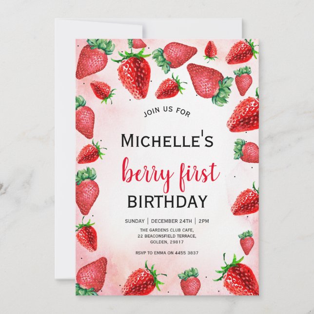 Berry Premier Invitation d'anniversaire, Anniversa (Devant)
