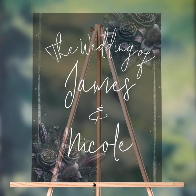 Berry Purple & Black Lily Rose Mariage Floral (Neutre)