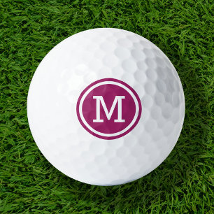 Berry Purple Monogram Personalized Golf Balls