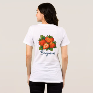 Berry Quiet Cute Strawberry Pun | Funny Fruit Tri-Blend Shirt