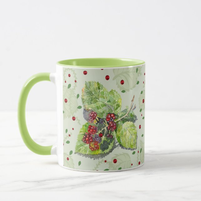 Berry red and black blackberries mug (Left)