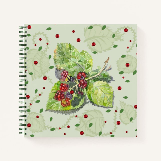 Berry red and black blackberries notebook (Front)