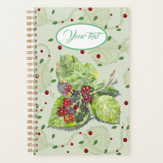 Berry red and black blackberries planner (Front)