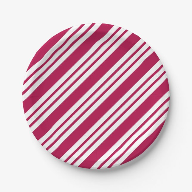 Berry Red Christmas Paper Plates (Front)