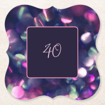 Berry Sparkle Customizable Paper Coaster