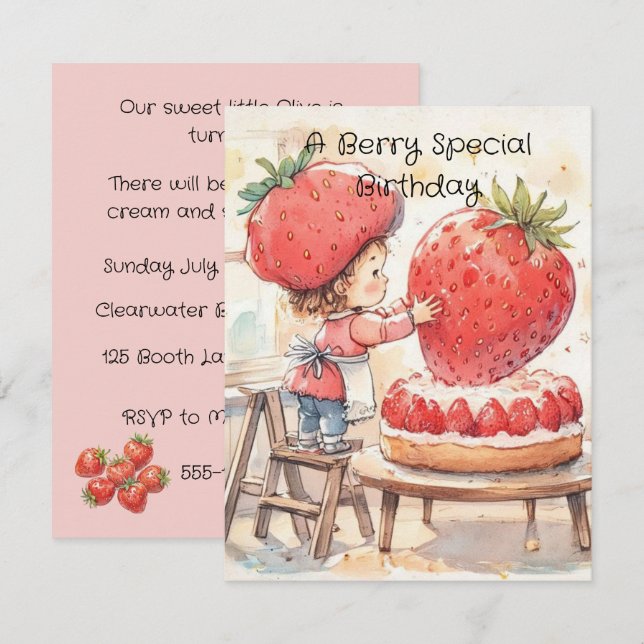 Berry Special Birthday Digital Download Invitation (Front/Back)