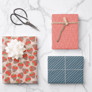 Berry Special Dipped Strawberries - Latte Wrapping Paper Sheet