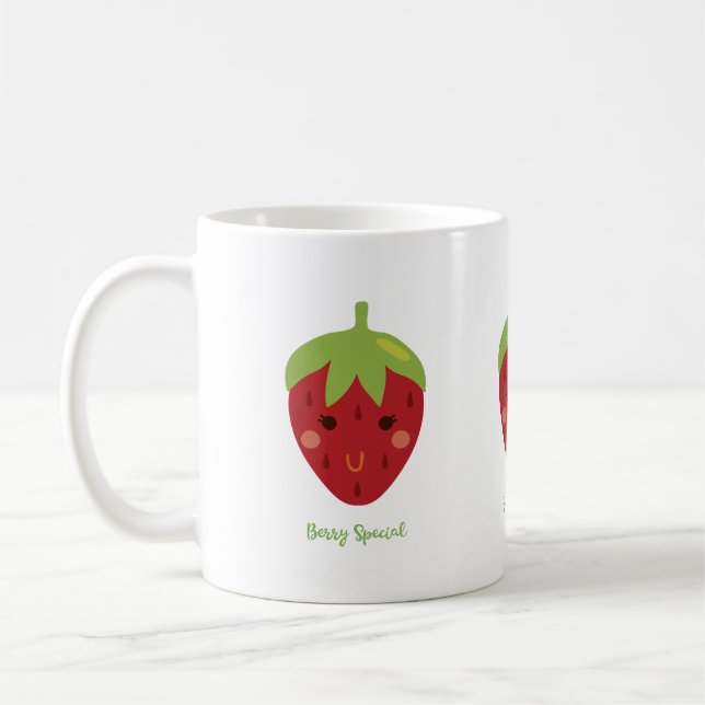 Berry Special Smiling Strawberries Coffee Mug (Left)