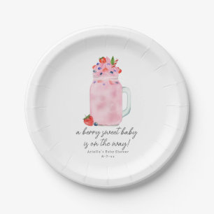 Berry Special Smoothie Baby Shower Paper Plate