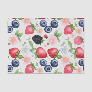 Berry Strawberry flowers Birthday Party for her Tissue Paper
