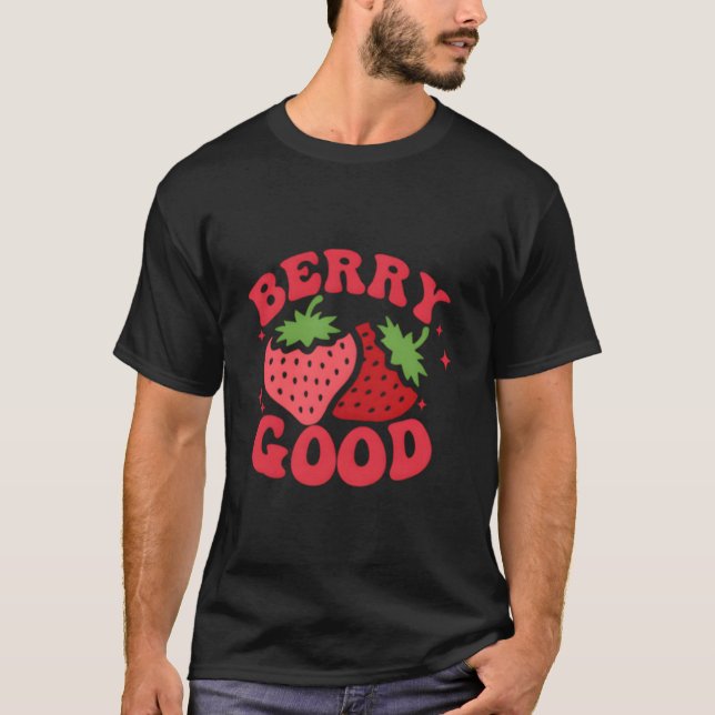 Berry Strawberry Fruit Farmers Pocket T-Shirt (Front)