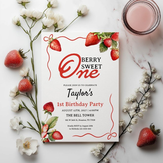 Berry Sweet 1er anniversaire Invitation (Créateur téléchargé)
