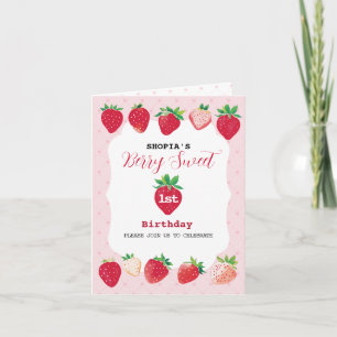 Berry Sweet 1er Anniversaire Invitation pliée