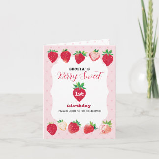 Berry Sweet 1er Anniversaire Invitation pliée