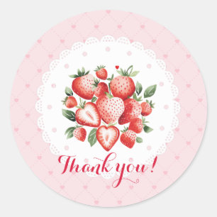 Berry Sweet 1st Birthday  Classic Round Sticker