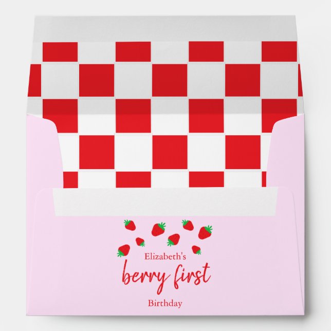 Berry Sweet 1st Birthday Envelope (Back (Bottom))