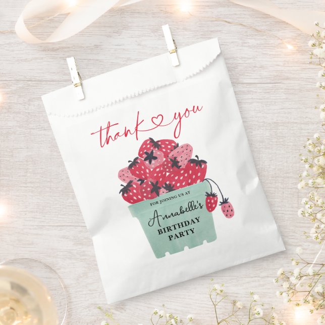 Berry Sweet 1st Birthday Favour Bag (Clipped)