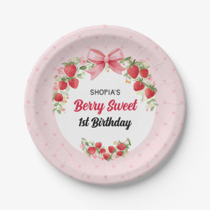 Berry Sweet 1st Birthday Paper Plate