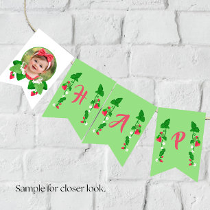 Berry Sweet 1st Birthday Strawberry Bunting Flags