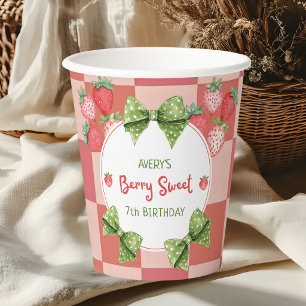 Berry Sweet 7th Birthday Strawberry Party Paper Cups