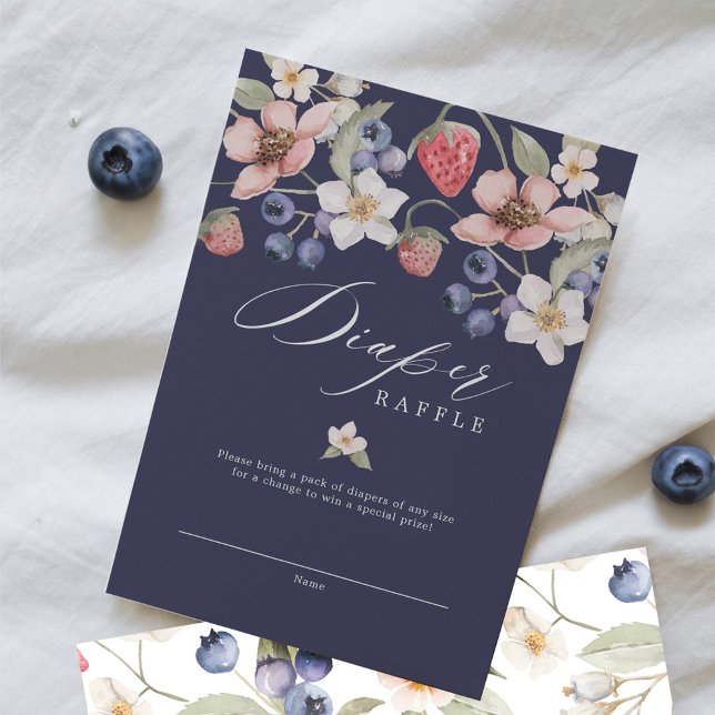 Berry Sweet Baby Berries & Flowers Diaper Raffle Invitation (Berry Sweet Baby Berries & Flowers Diaper Raffle Invitation)