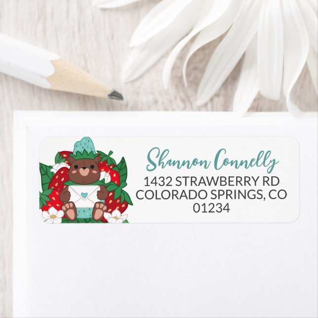 Berry Sweet Baby Blue Strawberry Bear Cub Address (Insitu)