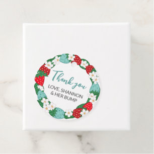 Berry Sweet Baby Blue Strawberry Wreath Thank You Favour Tags